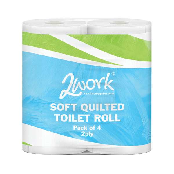 2WORK Luxury Quilted Toilet Roll 2-ply 200 Sheets  (Pack of 40)