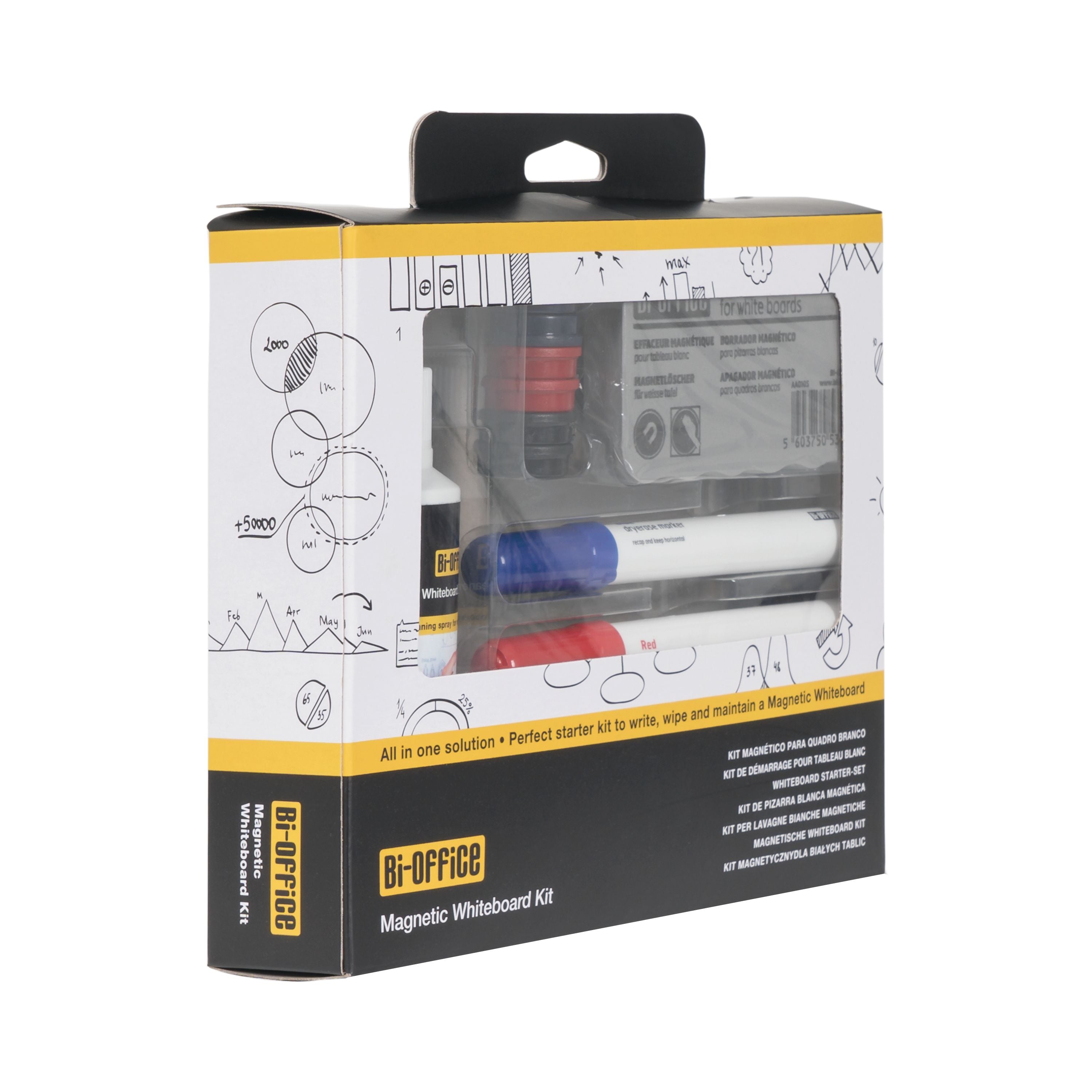 Bi-office Drywipe Magnetic Whiteboard Kit Kt1010