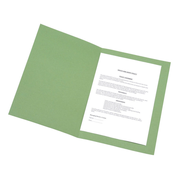 5 Star Office Square Cut Folder Recycled 250gsm Foolscap Green - (Pack of 100)