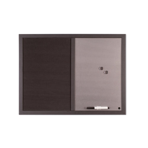 Bi-office Black Shadow Fabric Silver Finish Board Black Frame 90x60cm Mx07232169