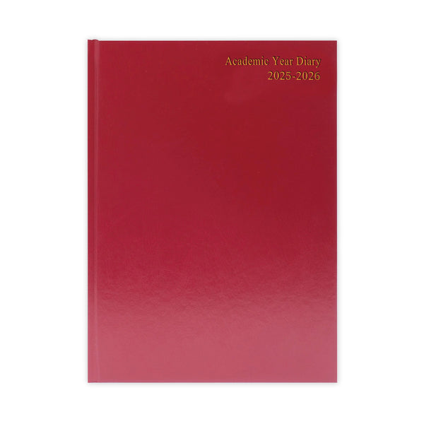 5 Star Academic Diary Day Per Page A5 Burgundy 2025-2026 Kf1a5abg25