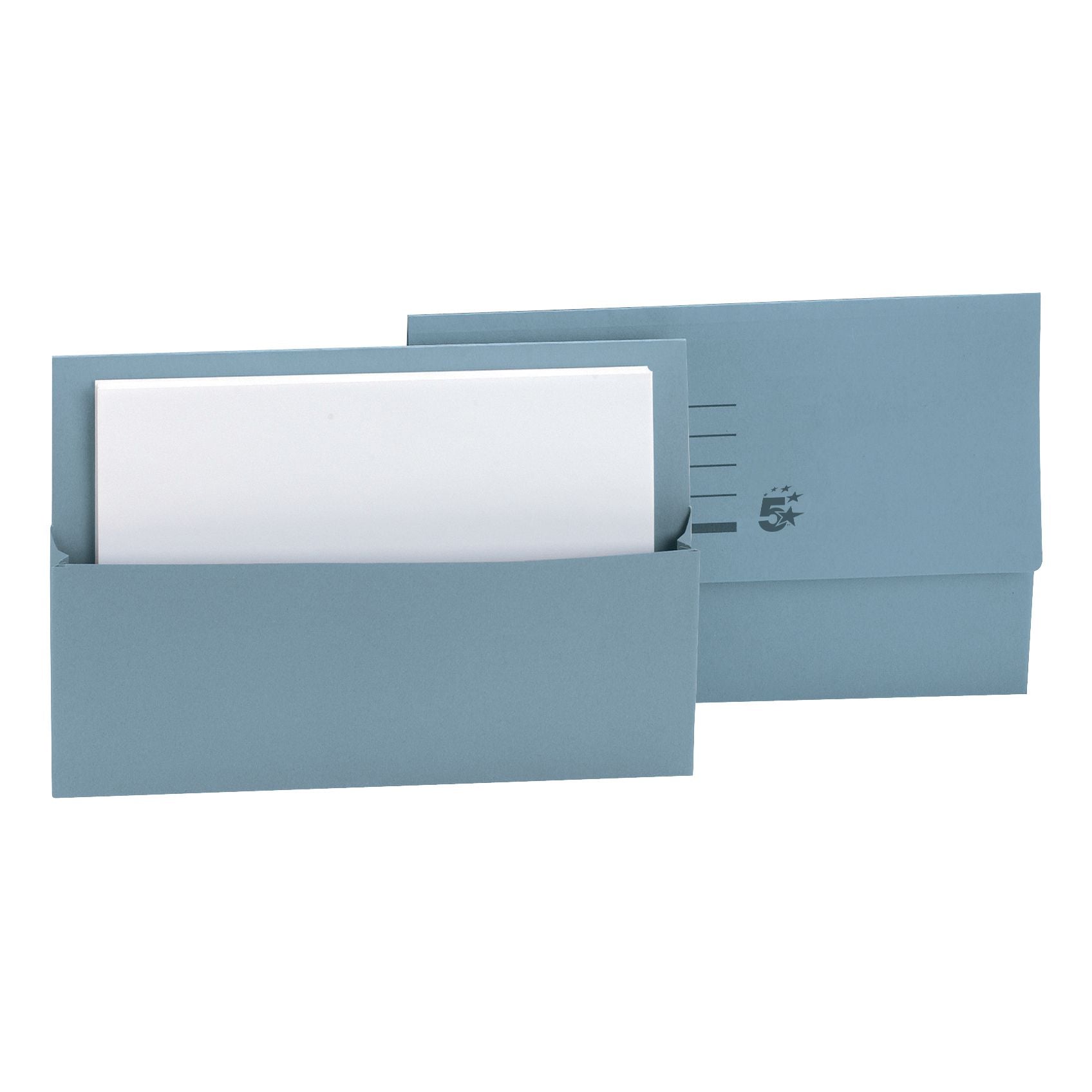 5 Star Office Document Wallet Half Flap 250gsm Recycled Capacity 32mm Foolscap Blue â€“ (Pack of 50)