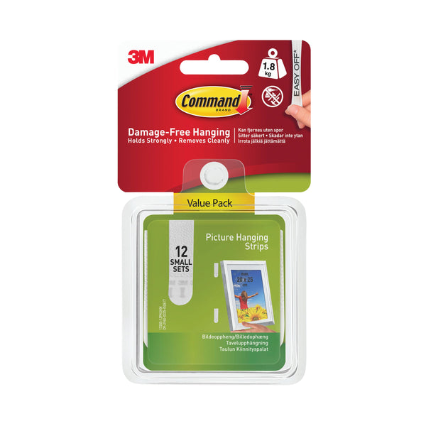 Command Small Picture Hanging Strips – (Pack of 12)