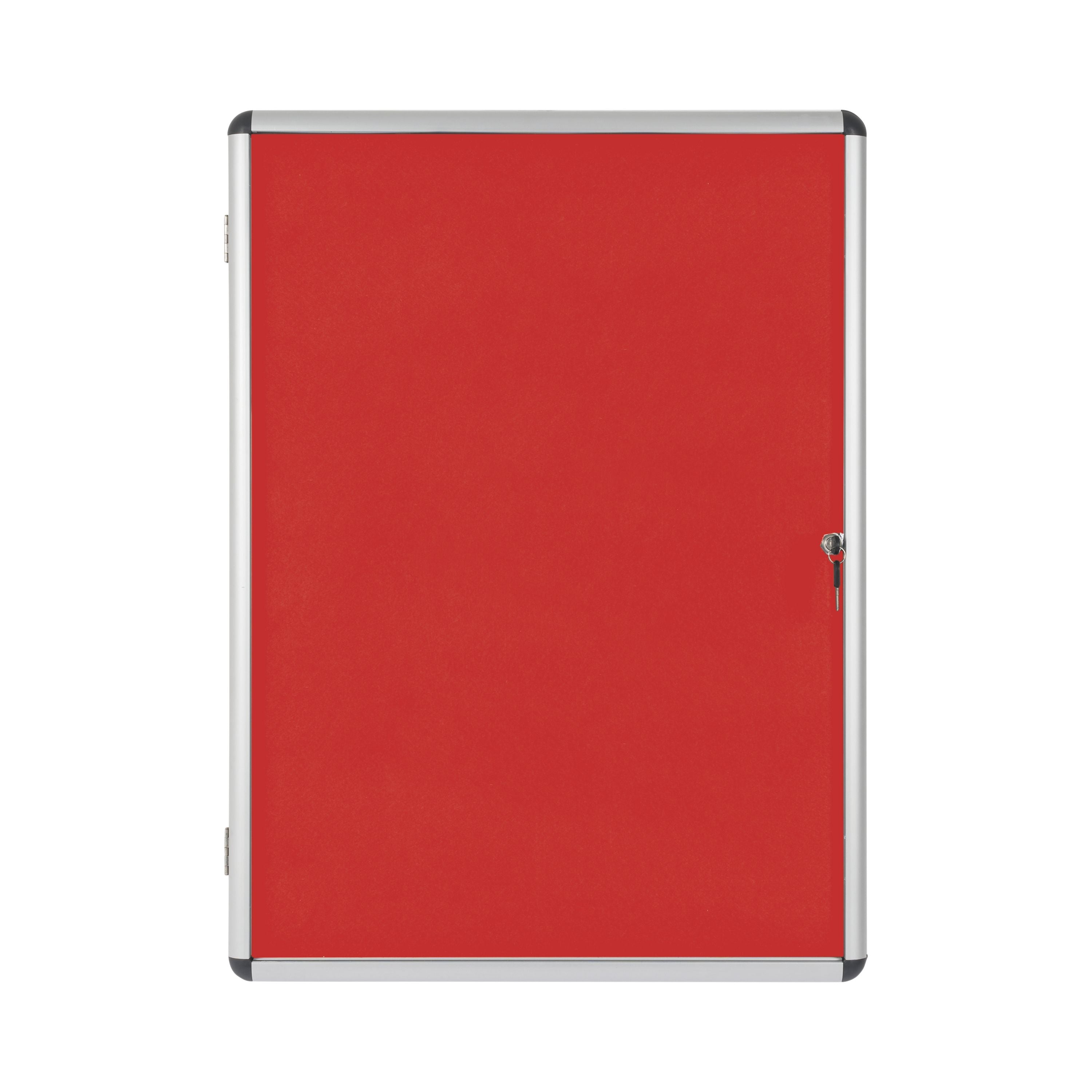Bi-office Enclore Display Case Red Felt Acrylic Aluminium Frame 9xa4 Vt630105150