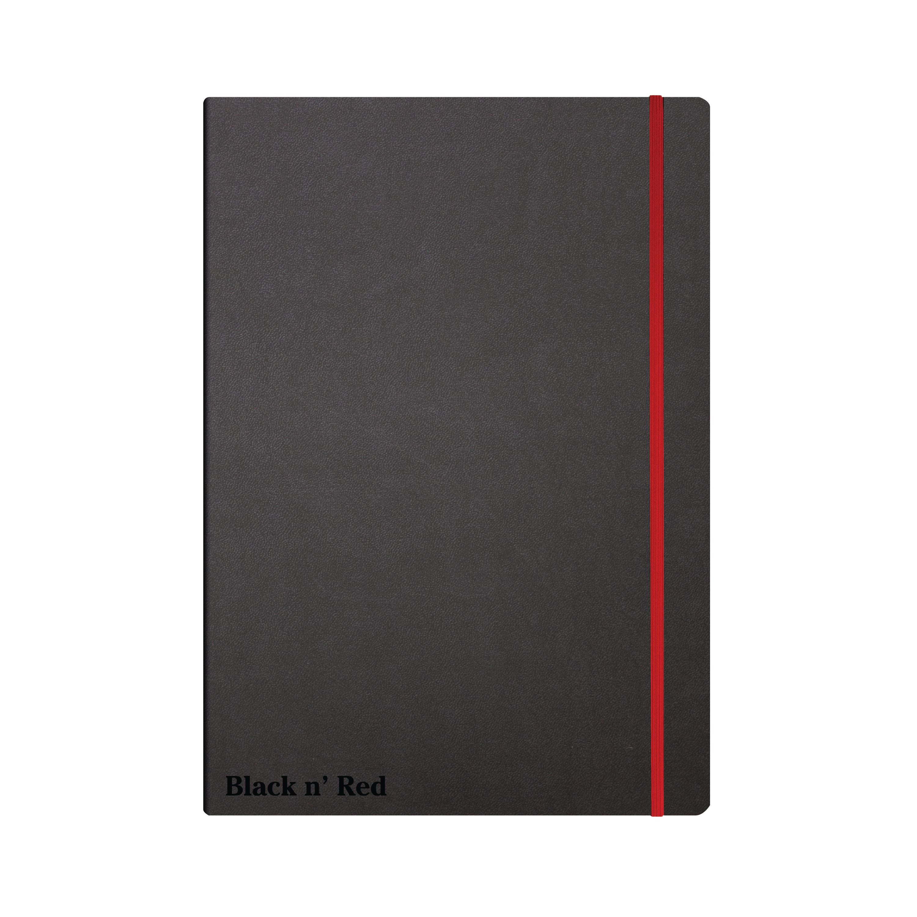 Black N Red Casebound Hardback Notebook Ruled A4 – (Pack of 1)