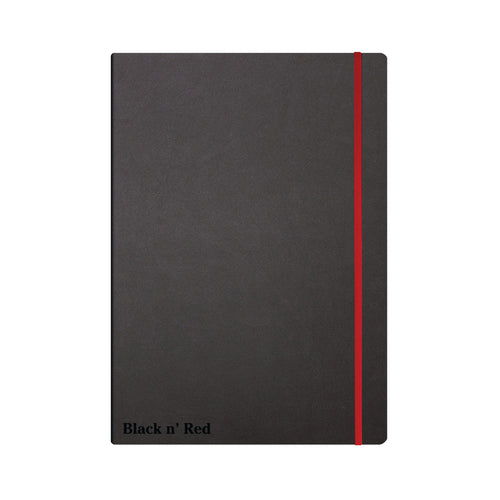 Black N Red Casebound Hardback Notebook Ruled A4 – (Pack of 1)