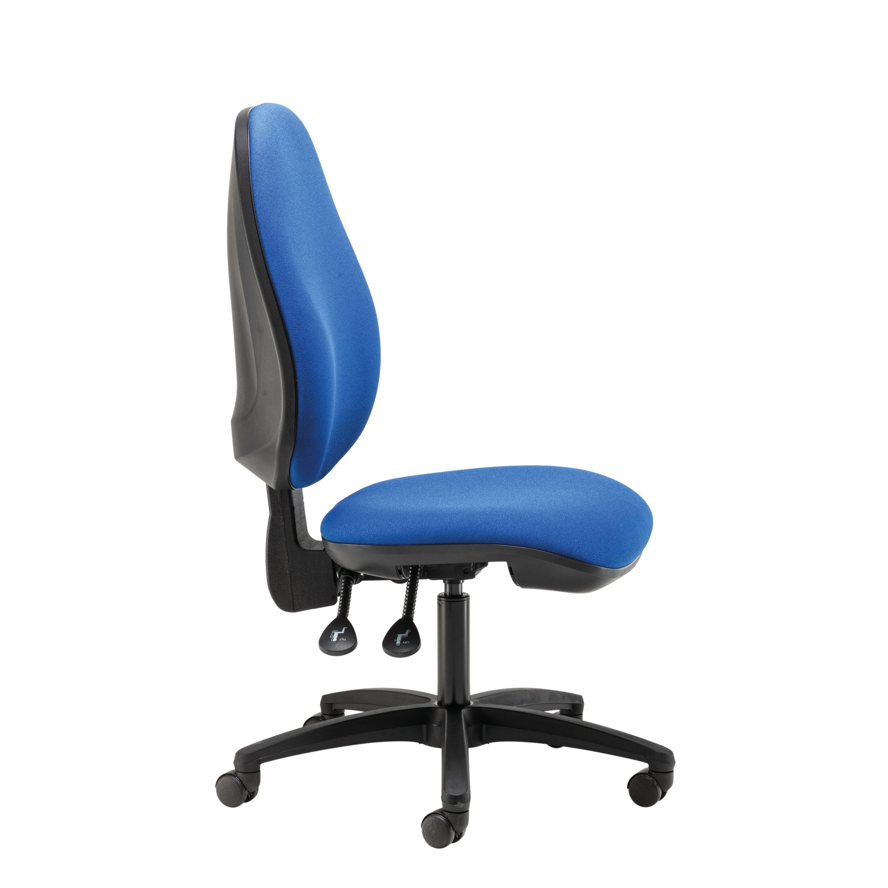 Cappela Campos High Back Posture Chair No Arms 2 Lever Mechanism Fabric Blue Kf81987
