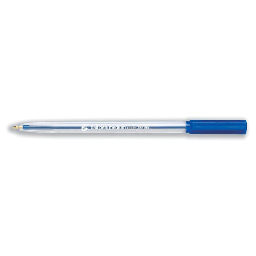 5 Star Office Ball Pen Clear Barrel Medium 1.0mm Tip 0.7mm Line Blue – (Pack of 50)