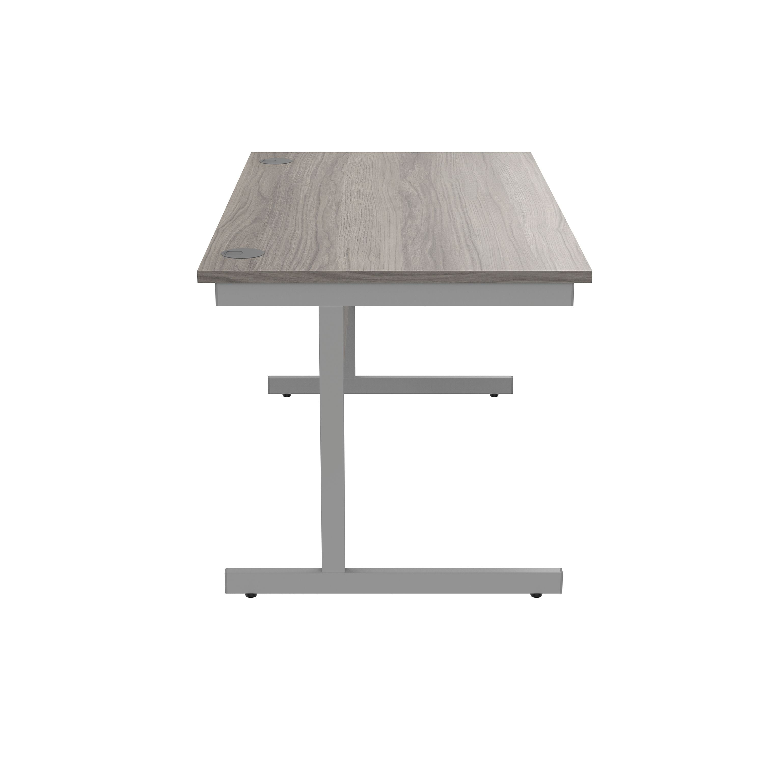 Astin Rectangular Single Upright Cantilever Desk 1400x800x730mm Alaskan Grey Oak/silver Kf803687