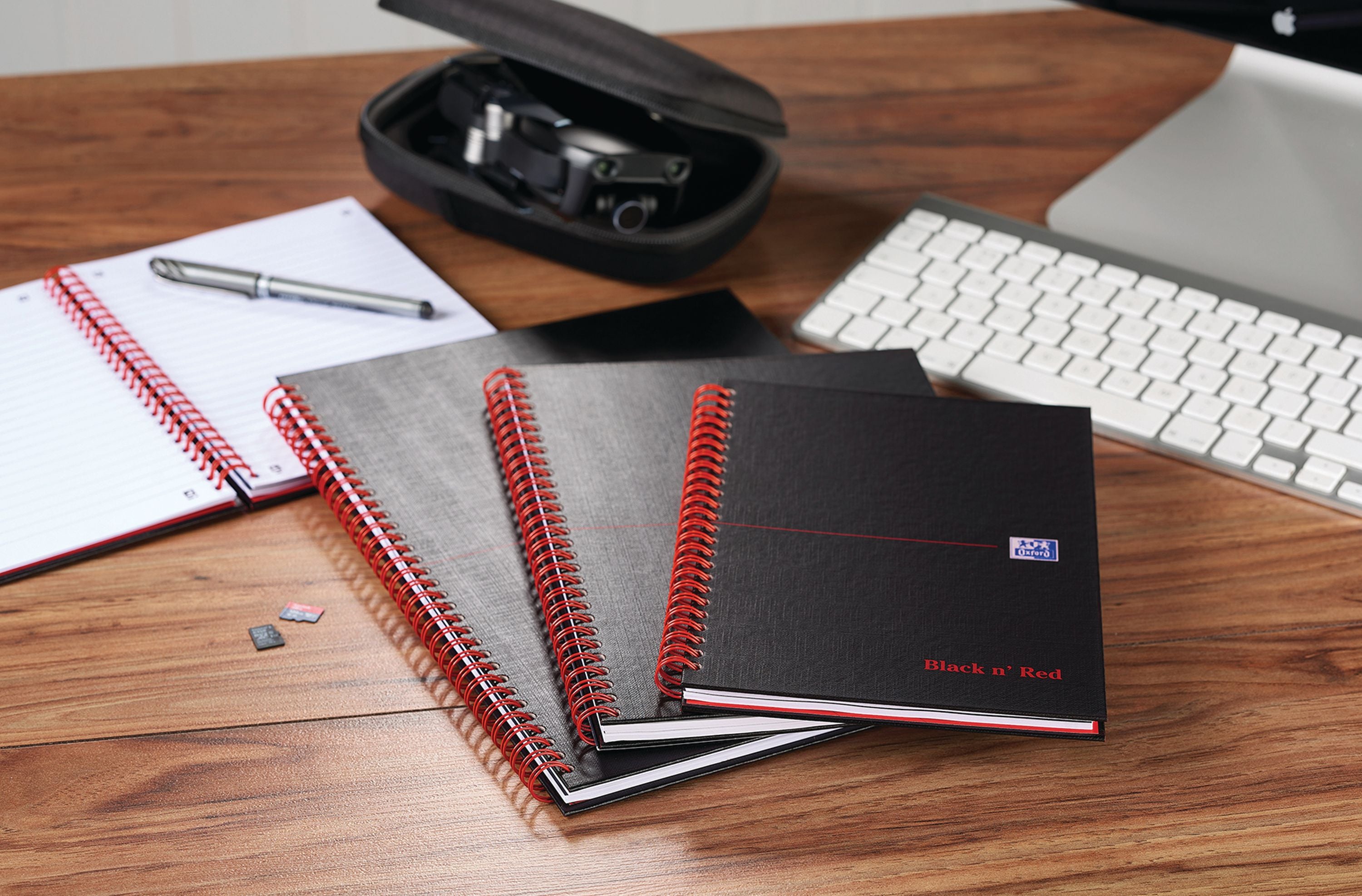 Black N Red Wirebound Ruled Hardback Notebook 140 Pages A4 – (Pack of 5)