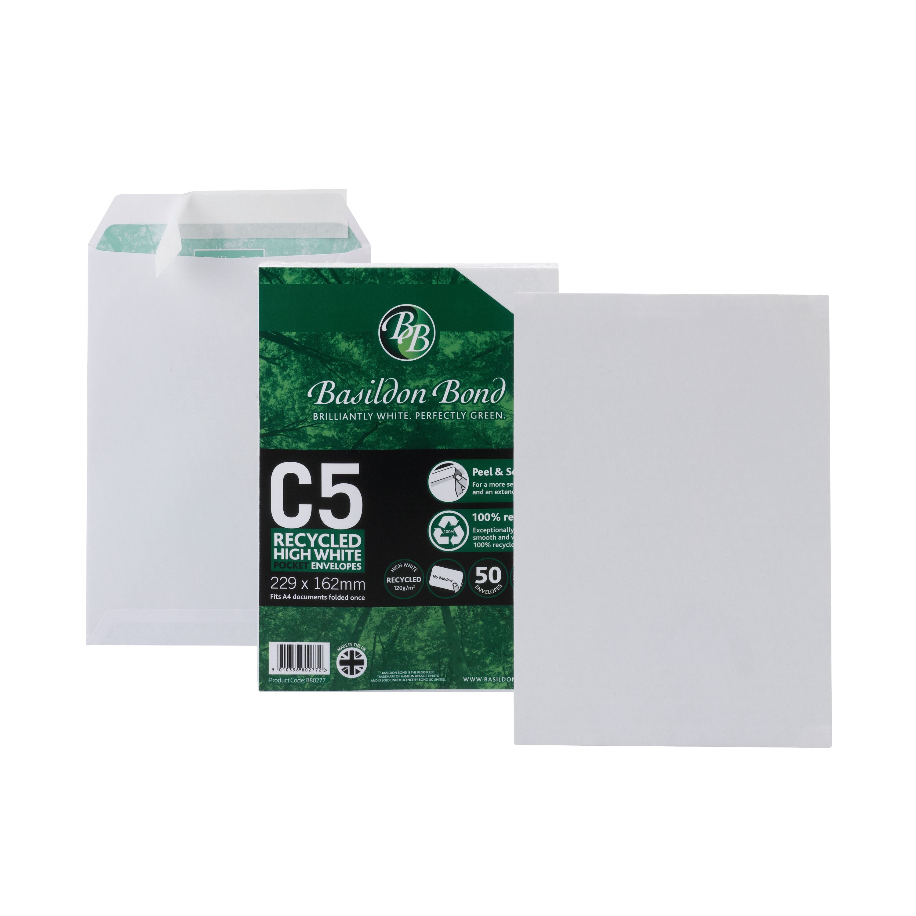 Basildon Bond C5 Pocket Envelope Plain White – (Pack of 50)