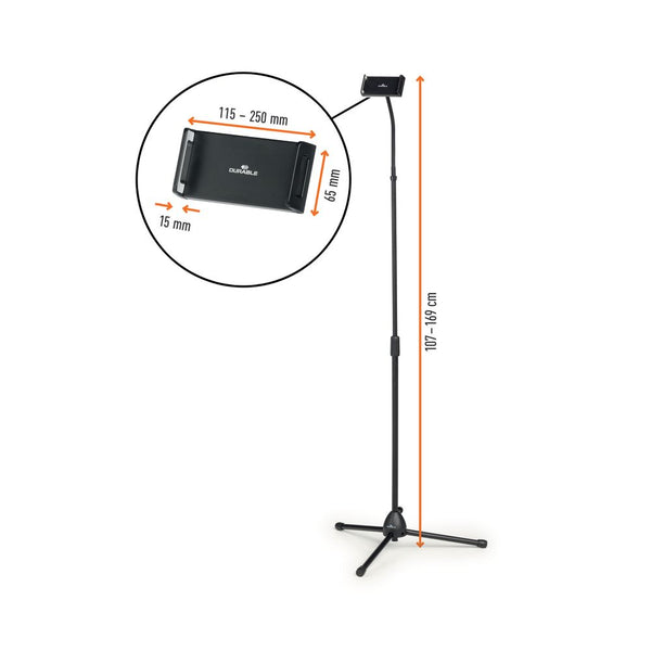 Durable Twist 360 Gooseneck Tablet And Phone Holder Ipad Tripod Stand Black 894201