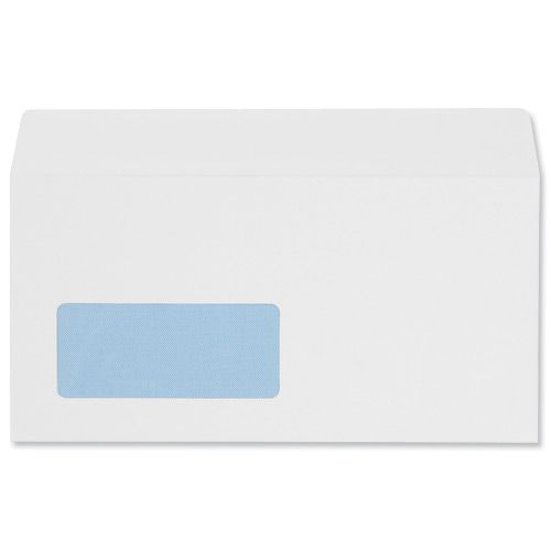 5 Star Office Envelopes Wallet Peel And Seal Window 100gsm DL 220x110mm White - (Pack of 500)