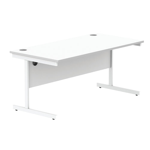 Astin Rectangular Single Upright Cantilever Desk 1600x800x730mm Arctic White/arctic White Kf803627