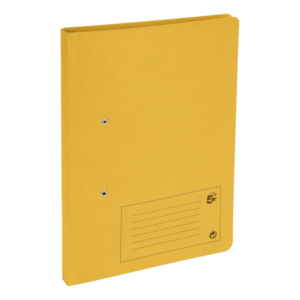 5 Star Office Transfer Spring File Mediumweight 285gsm Capacity 38mm Foolscap Yellow  (Pack of 50)