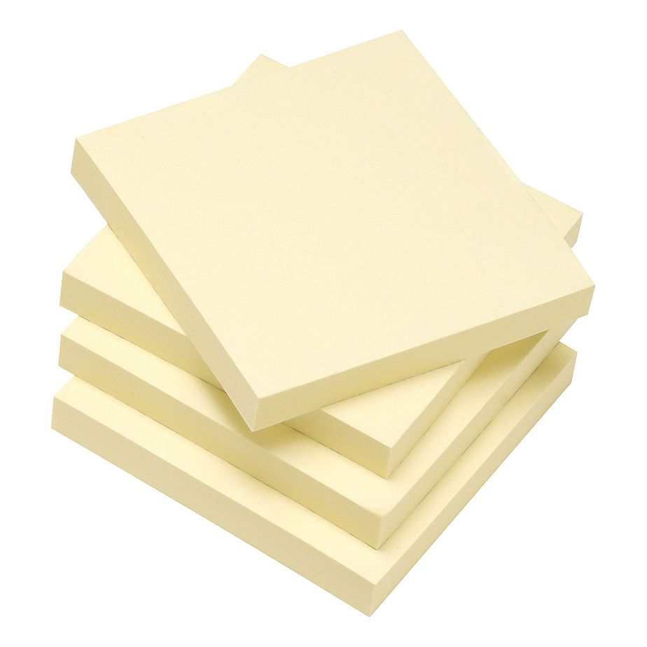 5 Star Recycled Sticky Notes Removable Yellow 76x76mm – (Pack of 12)