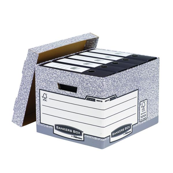 Bankers Box Storage Box Standard Grey – (Pack of 10)