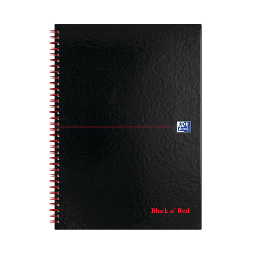 Black N Red Wirebound A-z Hardback Notebook A4 – (Pack of 5)