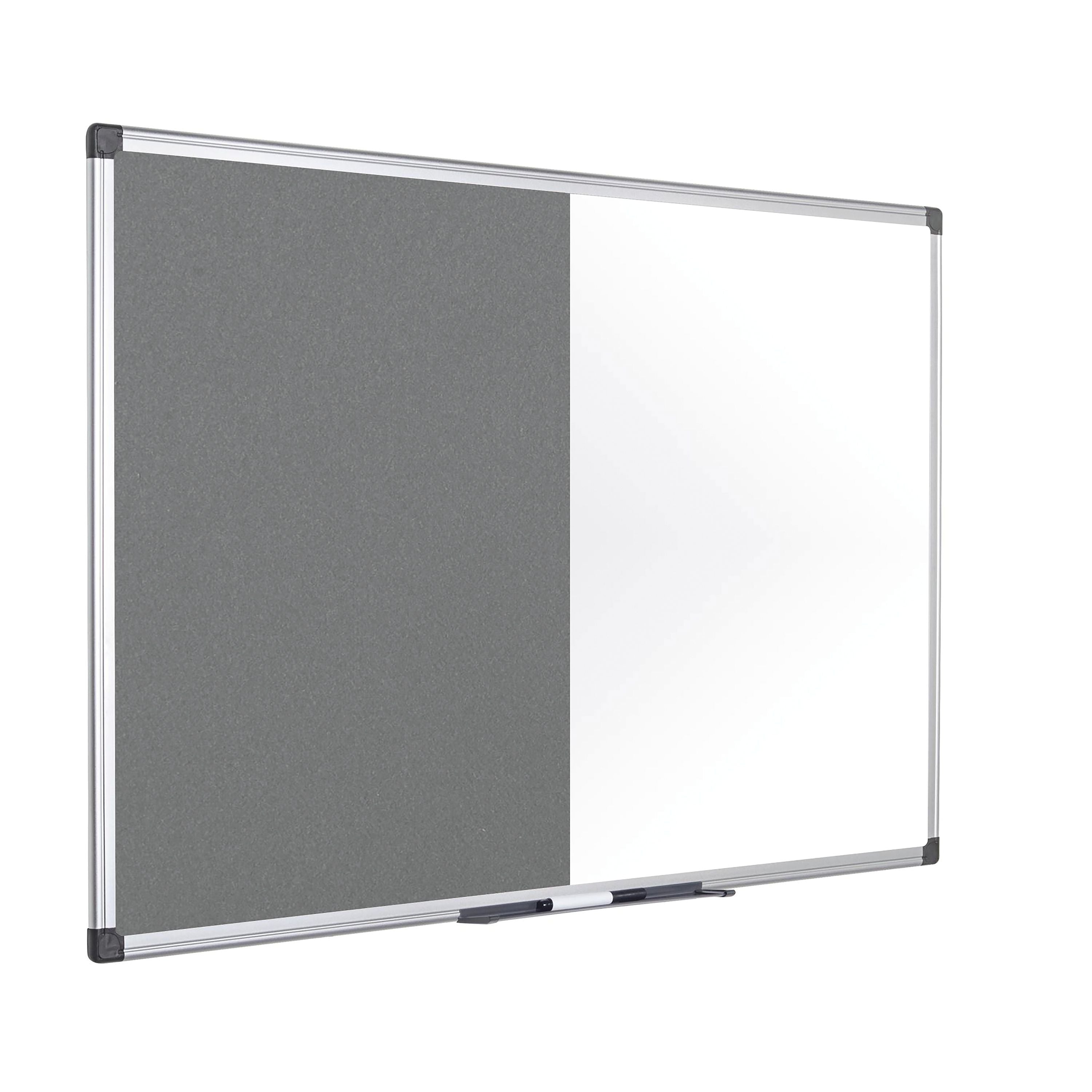 Bi-office Maya Combination Board Grey Felt/drywipe Surface 90x60cm Xa0320170