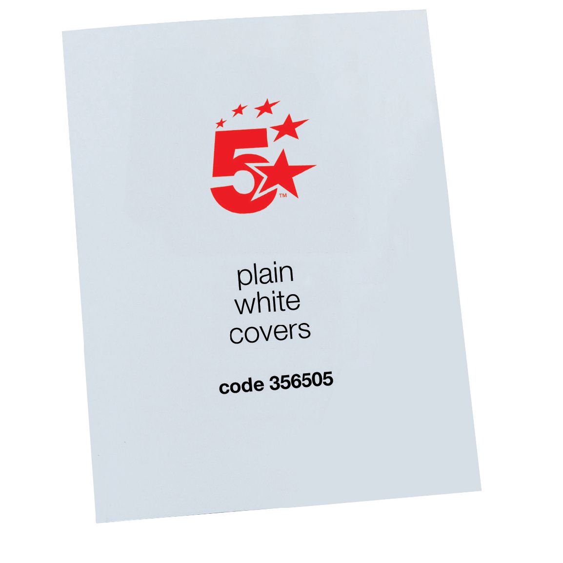5 Star Office Binding Covers 250gsm Plain A4 Gloss White – (Pack of 100)