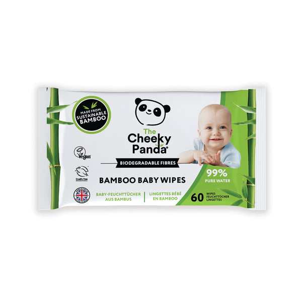 Cheeky Panda Biodegradable Bamboo Baby Wipes (pack Of 60) Wipes (pack Of 12) Babyw-gbr