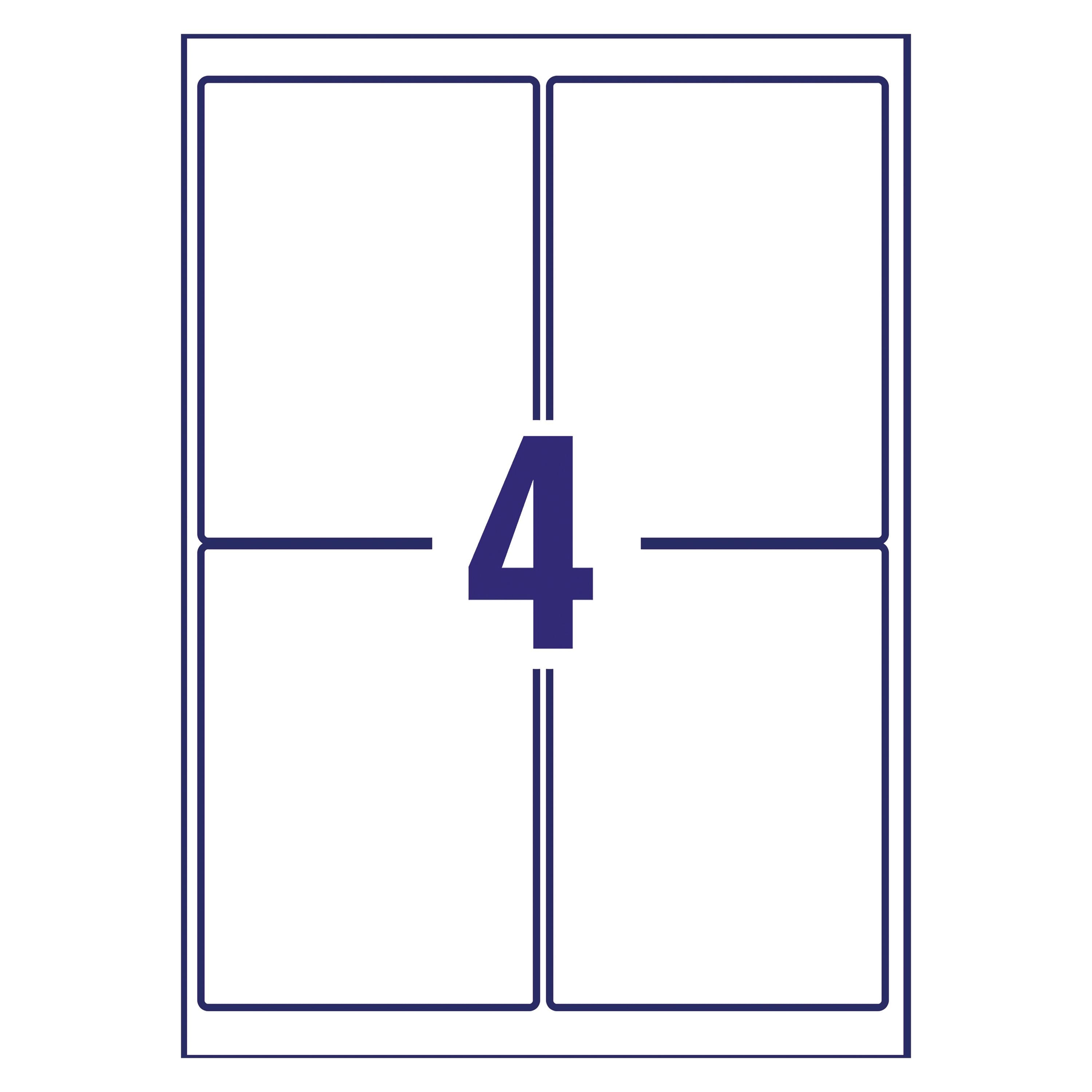Avery Inkjet Labels 139x99.1mm 4 Per Sheet White J8169 – (Pack of 400)