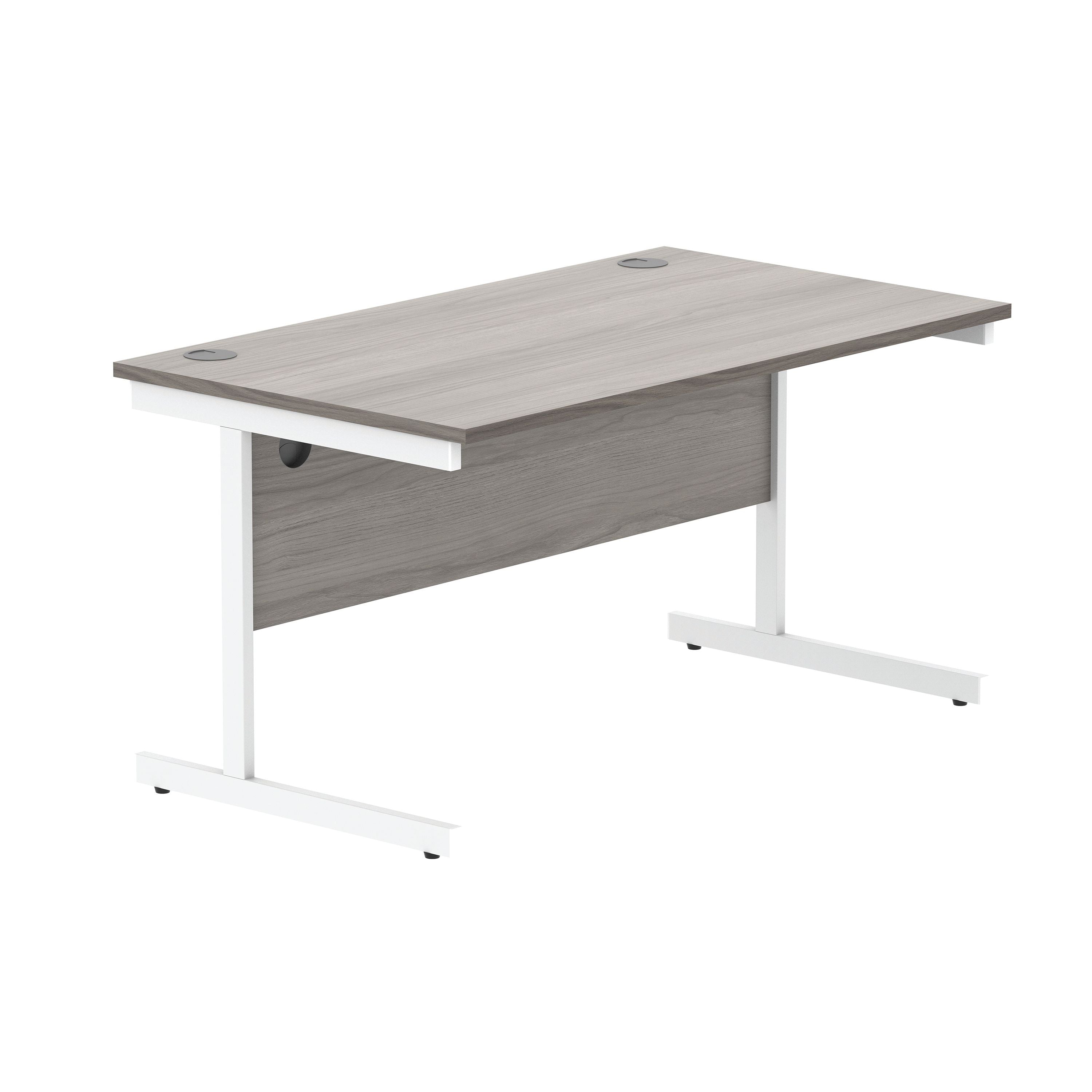 Astin Rectangular Single Upright Cantilever Desk 1400x800x730 Alaskan Grey Oak/arctic White Kf803747