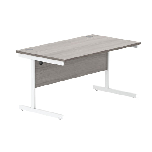 Astin Rectangular Single Upright Cantilever Desk 1400x800x730 Alaskan Grey Oak/arctic White Kf803747