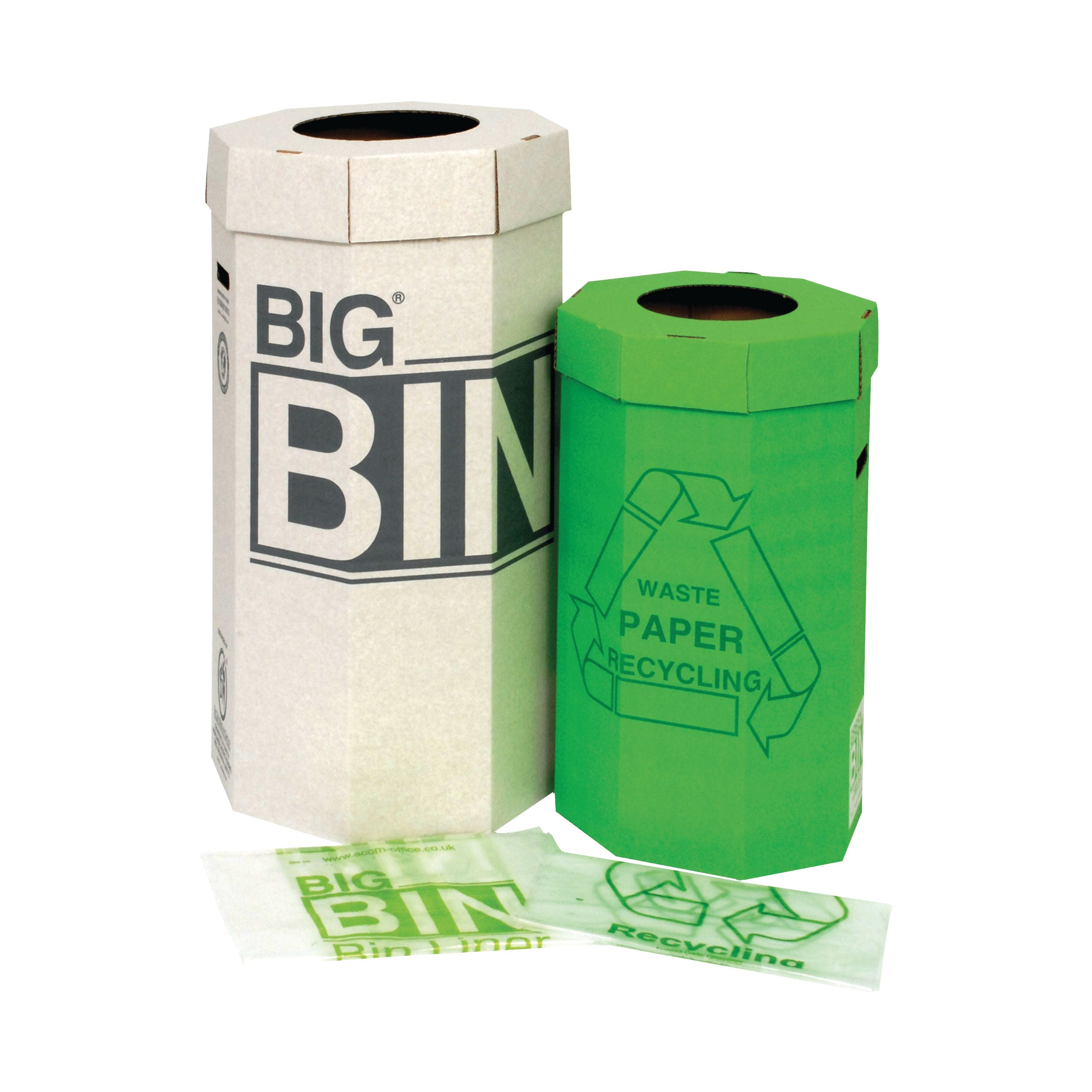Acorn Big Bin Cardboard Recycling Bin 160 Litre 457x457x914mm – (Pack of 5)