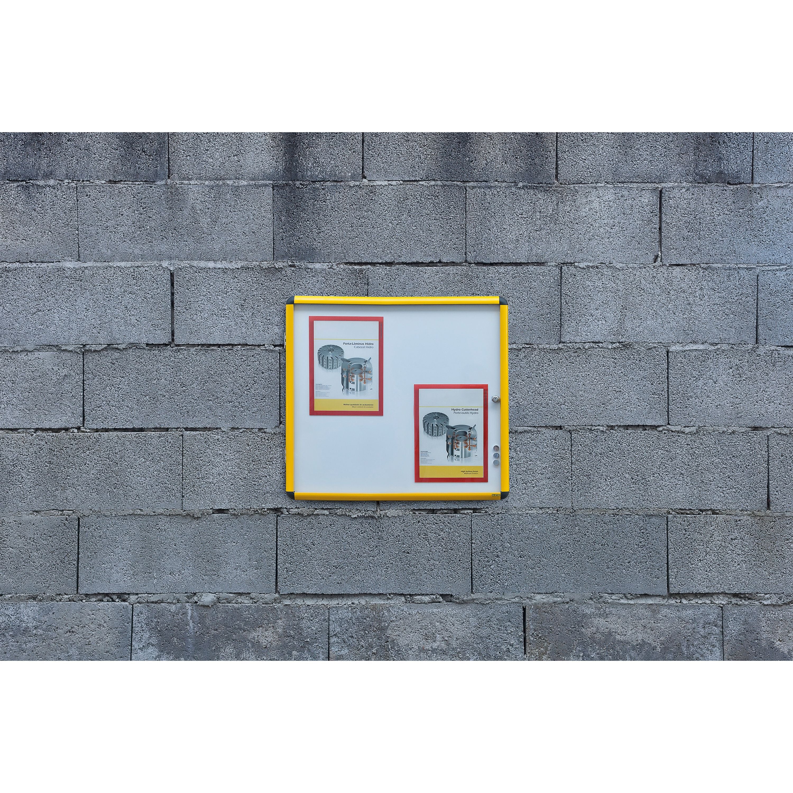 Bi-office Ultrabrite Magnetic Display Case Acrylic Yellow Aluminium Frame 9xa4 Vt6301601511
