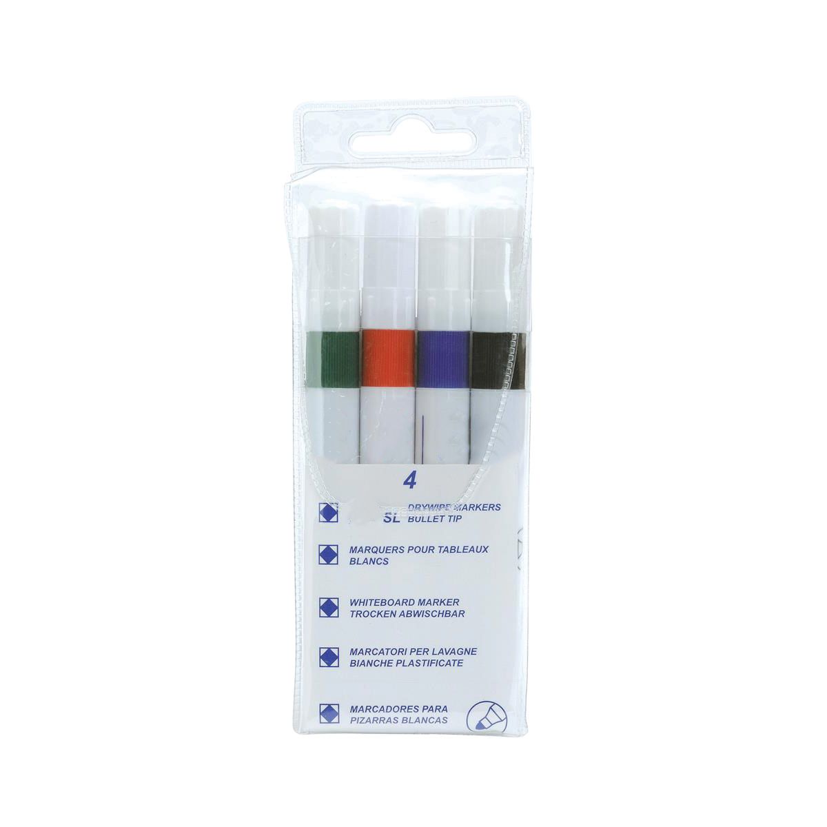 5 Star Strategy SL Dry Wipe Markers Assorted – (Pack of 4)