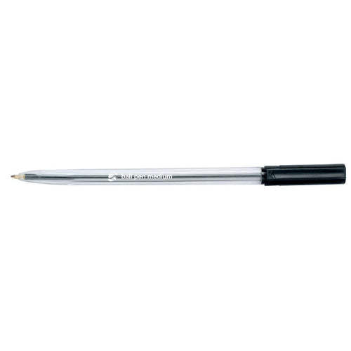 5 Star Office Ball Pen Clear Barrel Medium 1mm Tip 0.7mm Line Black – (Pack of 20)