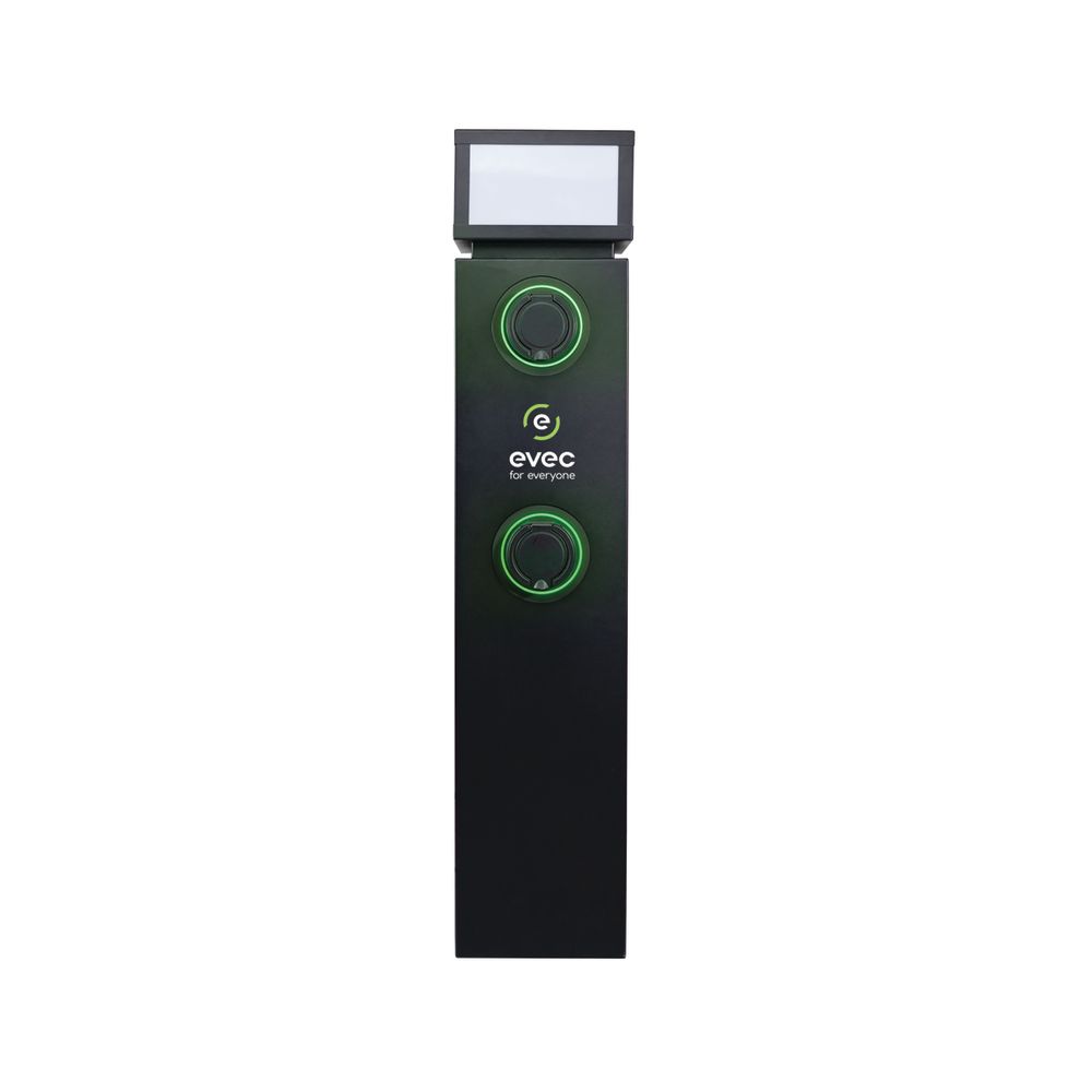 Evec Electric Vehicle Dual Charger Pedestal Type 2 Sockets 22kw Edp02