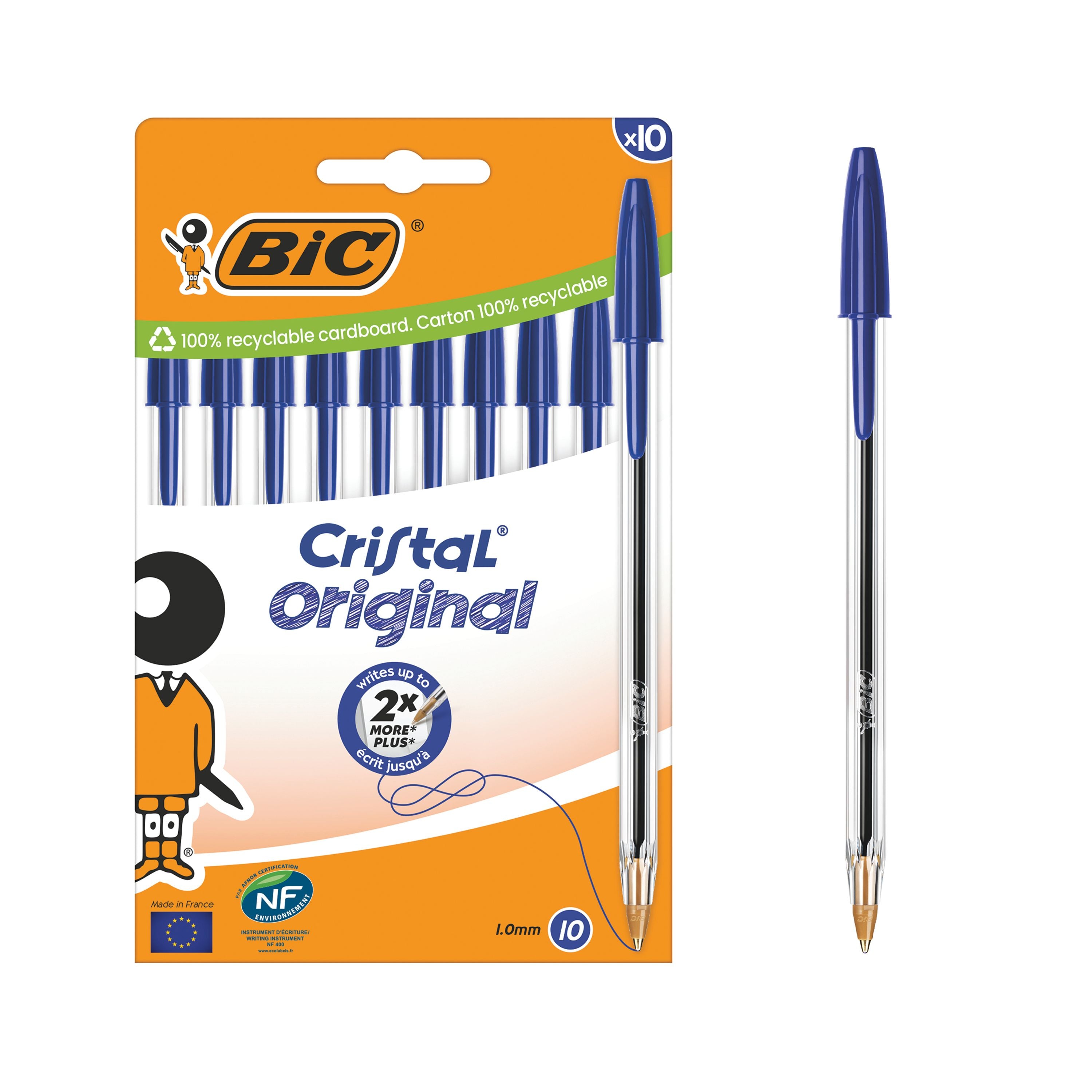 Bic Cristal Ballpoint Pen Medium Blue – (Pack of 10)