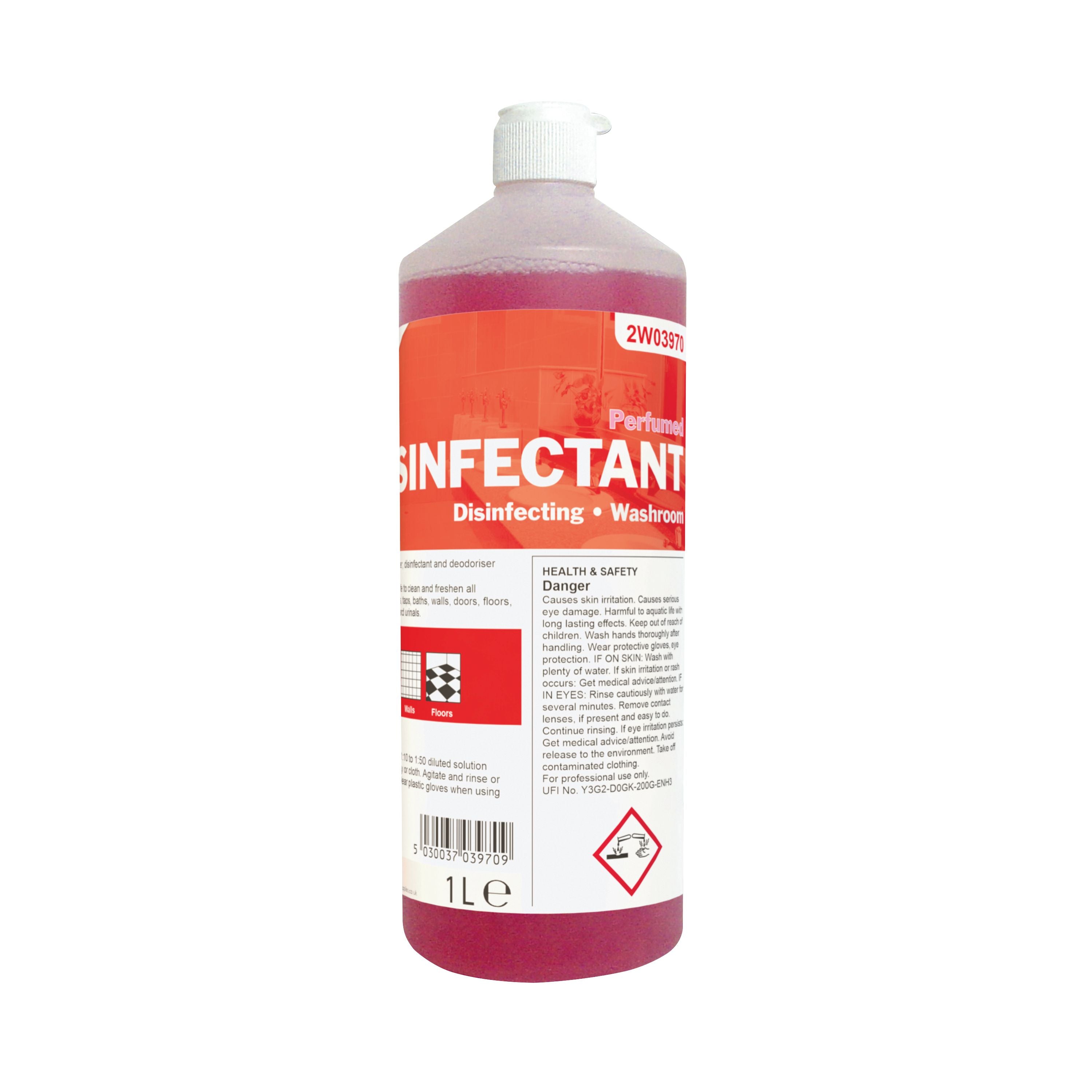 2work Disinfectant And Washroom Cleaner Perfumed 1 Litre 2w03970