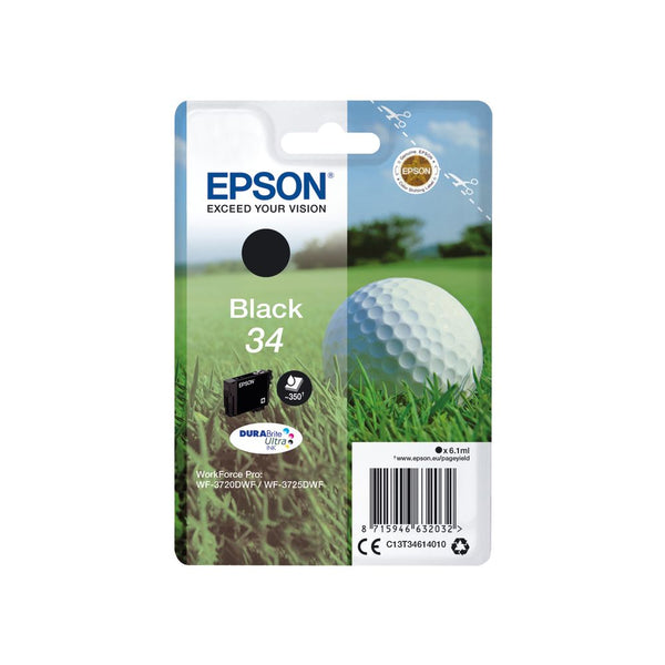 Epson 34 Golf Ball Durabrite Ultra Ink Cartridge Black C13t34614010