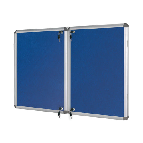 Bi-office Enclore Felt Indoor Lockable Glazed Case 1230x1830x35mm Blue Vt770107150