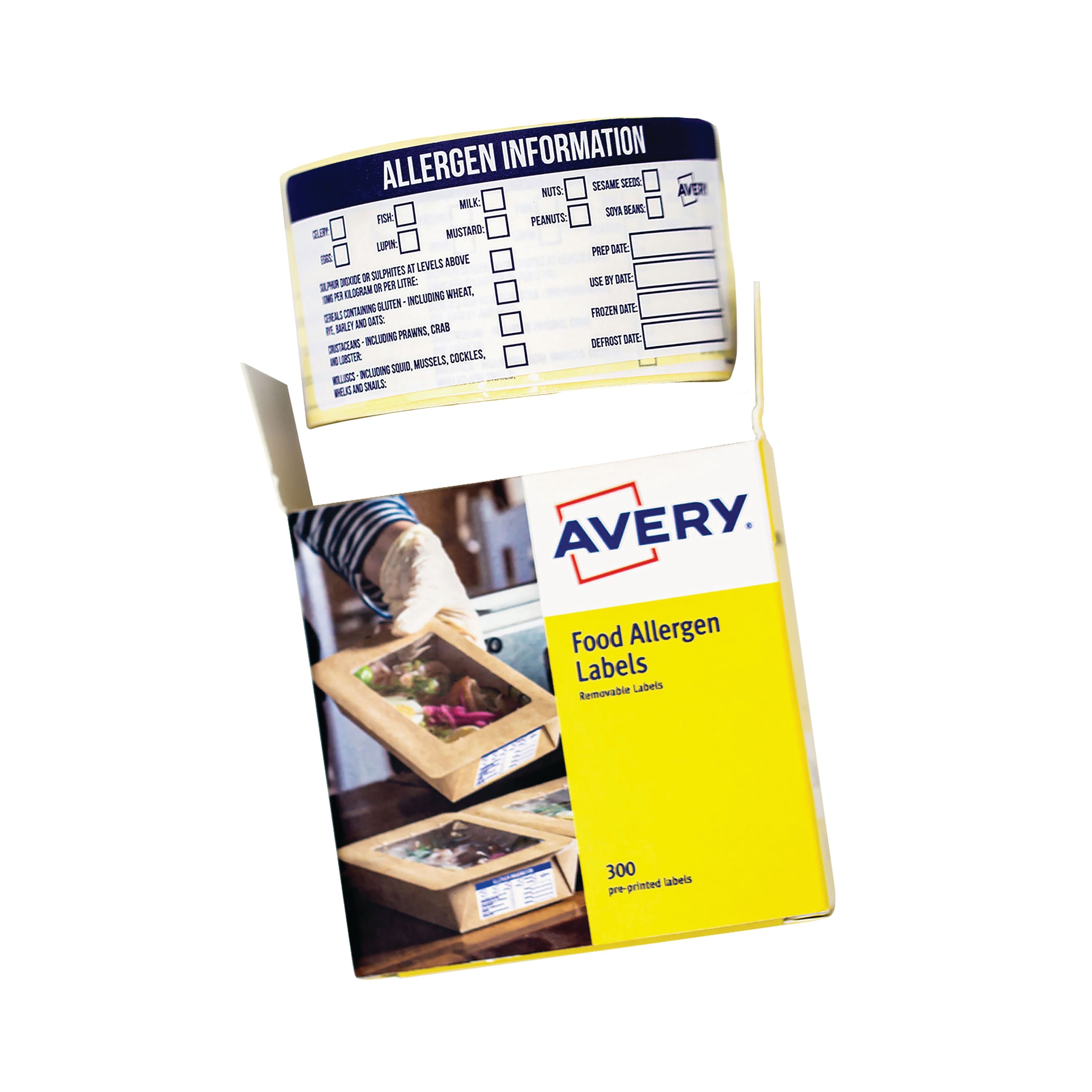 Avery Pre-printed Allergen Food Labels 98x40mm – (Pack of 300)