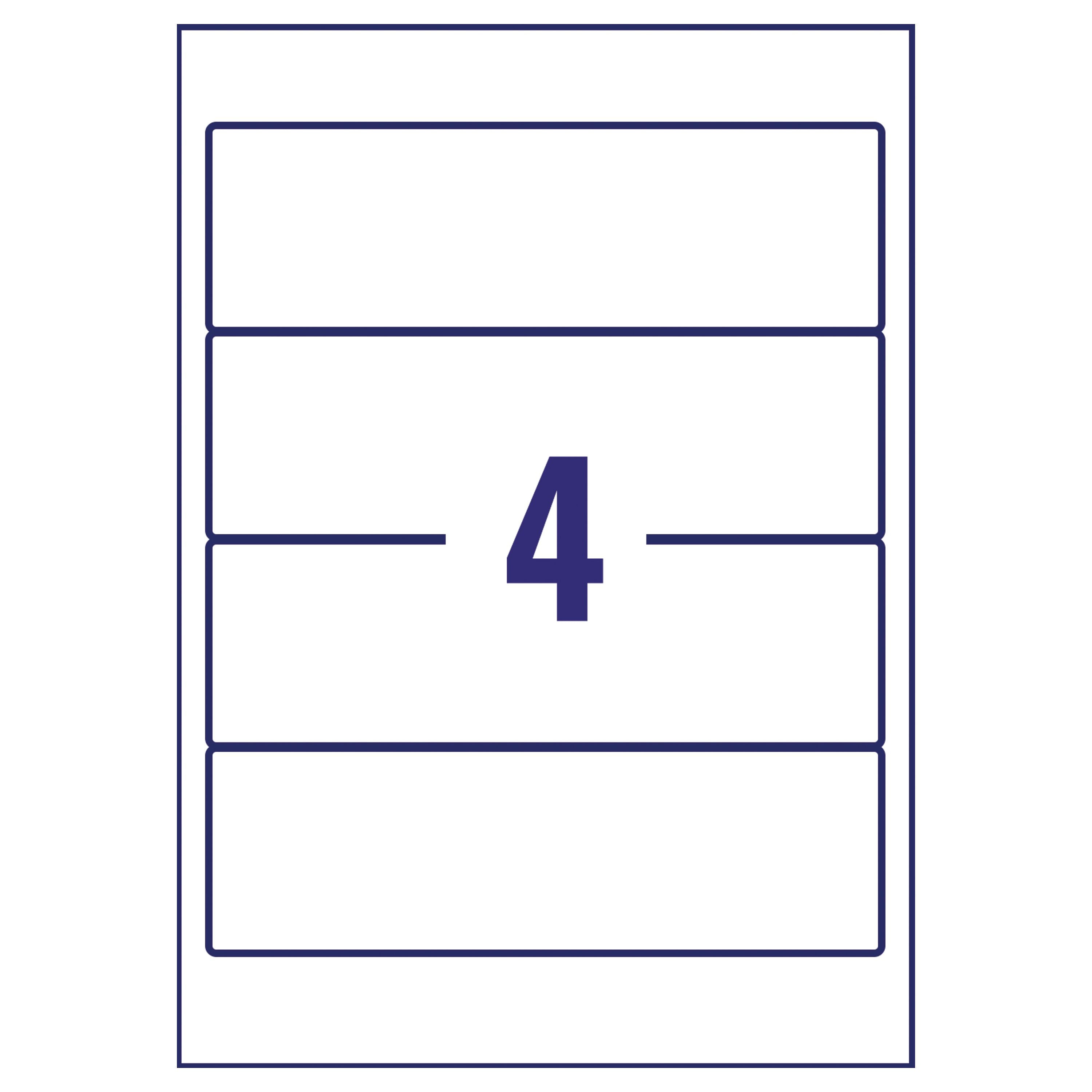 Avery Inkjet Lever Arch Filing Labels 4 Per Sheet White J8171 – (Pack of 100)