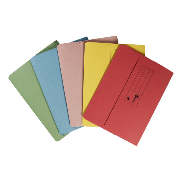 5 Star Office Document Wallet Half Flap 285gsm Recycled Capacity 32mm A4 Yellow  (Pack of 50)