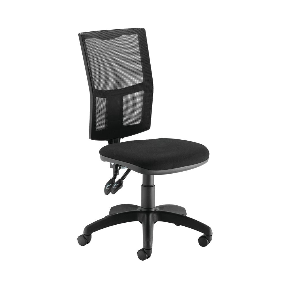 First Medway High Back Operator Chair 640x640x1010-1175mm Mesh Back Black Kf90960