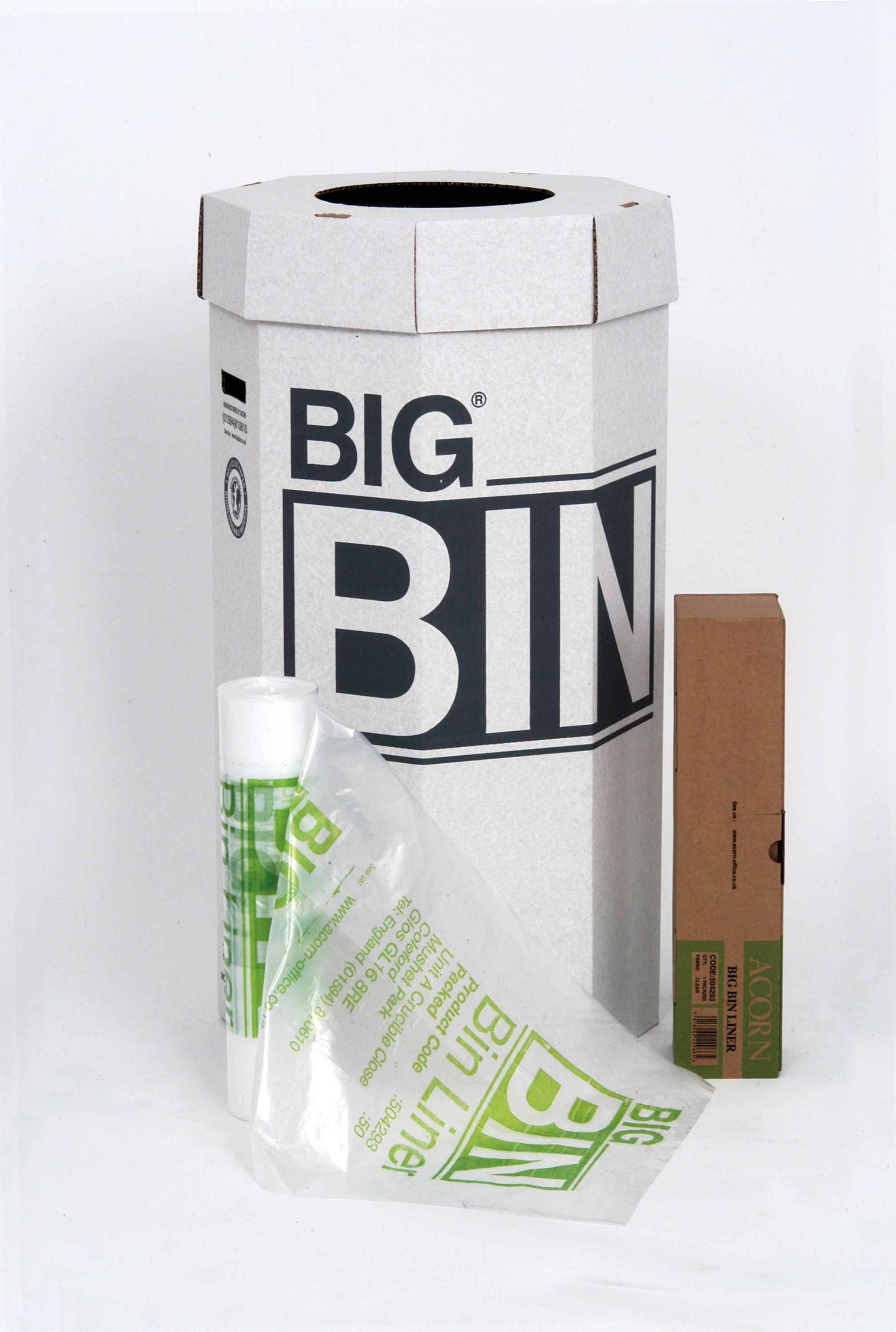 Acorn Big Bin Cardboard Recycling Bin 160 Litre 457x457x914mm – (Pack of 5)