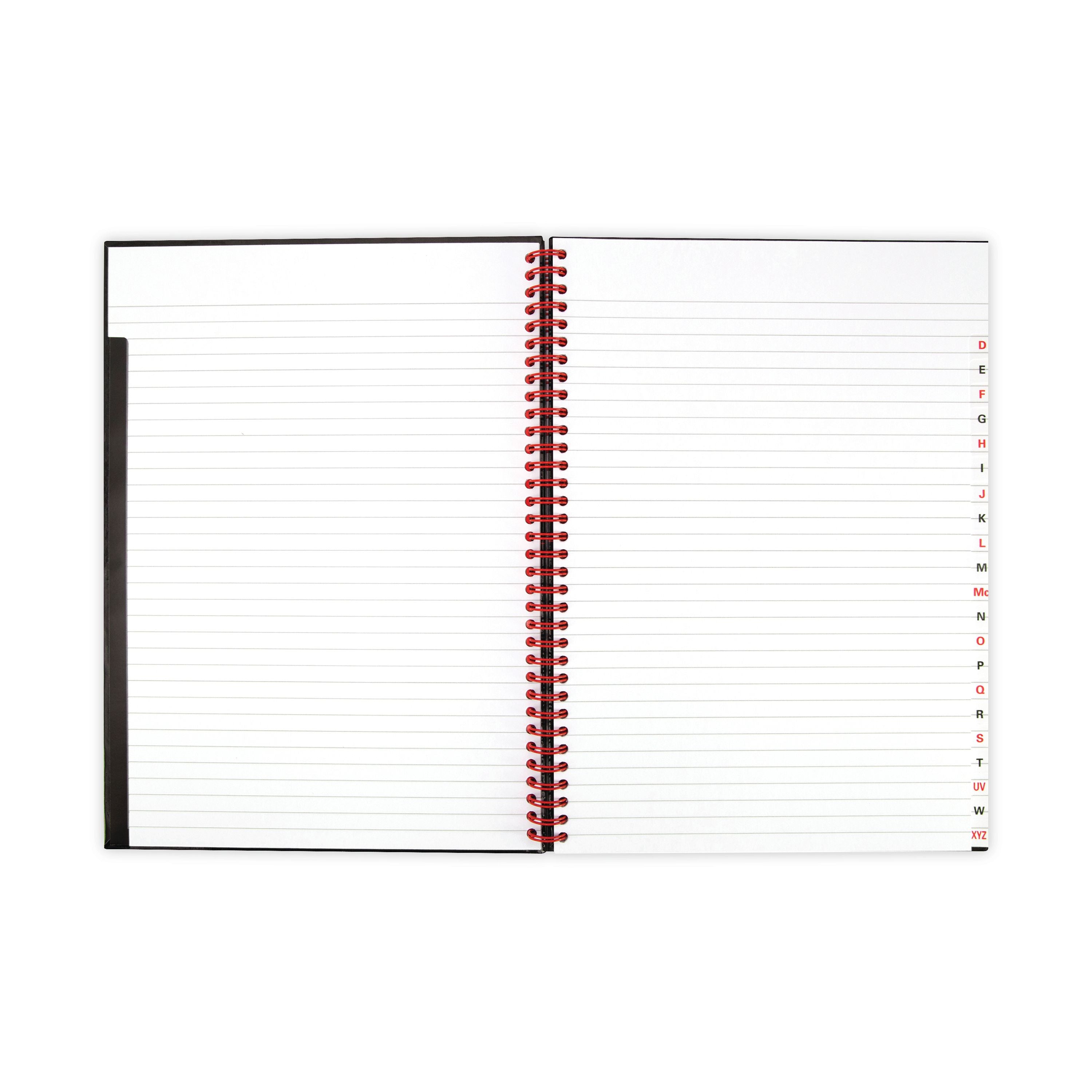 Black N Red Wirebound A-z Hardback Notebook A4 – (Pack of 5)