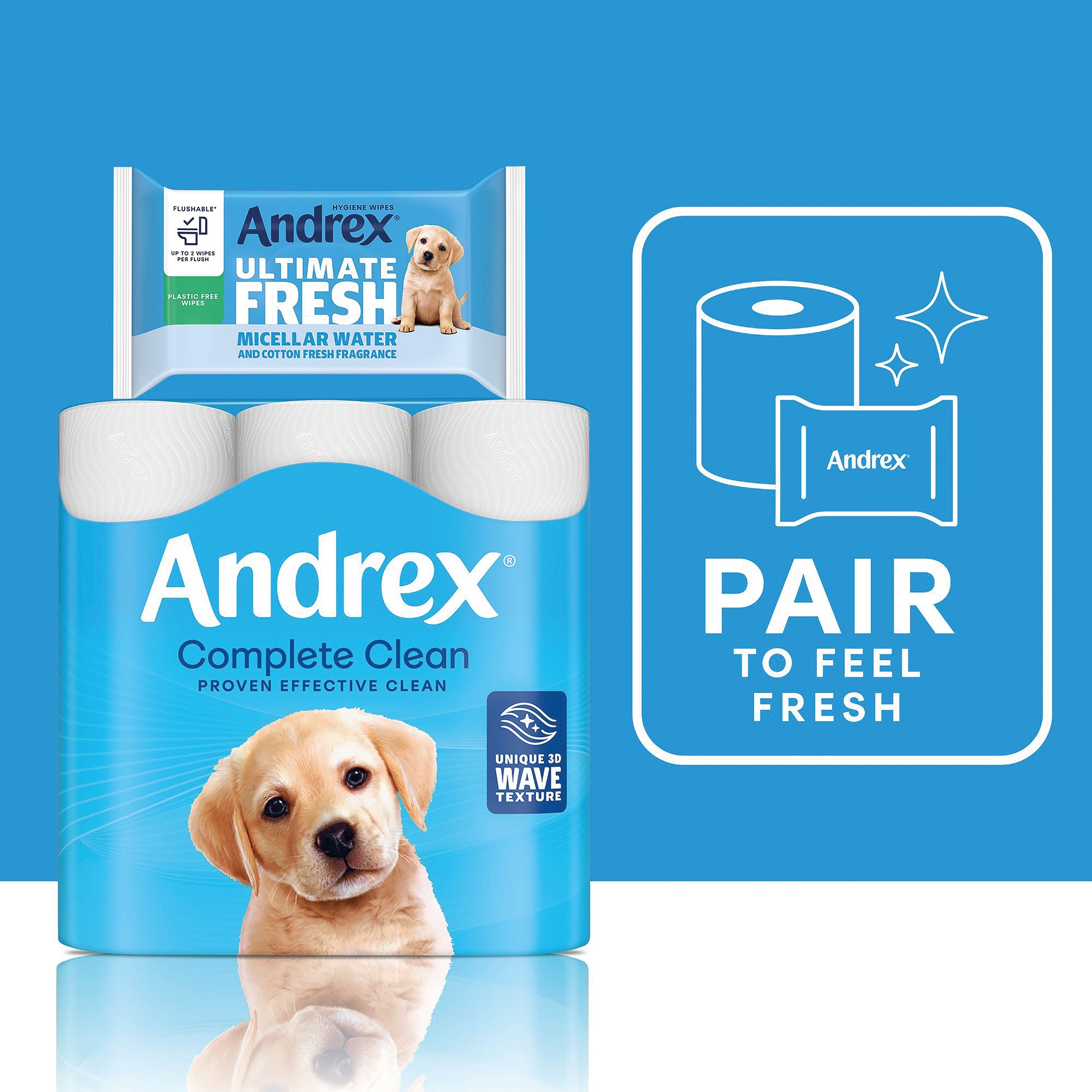 Andrex Complete Clean Toilet Roll 2-ply 190 Sheets Per Roll – (Pack of 24)