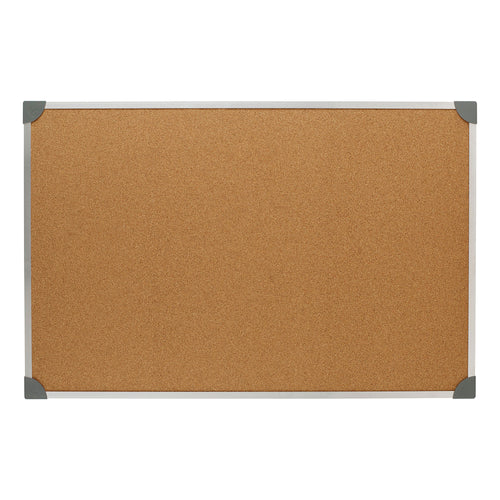 5 Star Office Cork Board With Wall Fixing Kit Aluminium Frame 900x600mm