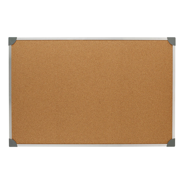 5 Star Office Cork Board With Wall Fixing Kit Aluminium Frame 900x600mm