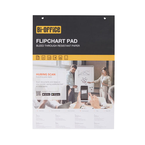 Bi-office Flipchart Pad Gridded 30 Sheets 70gsm Paper A1 – (Pack of 5)