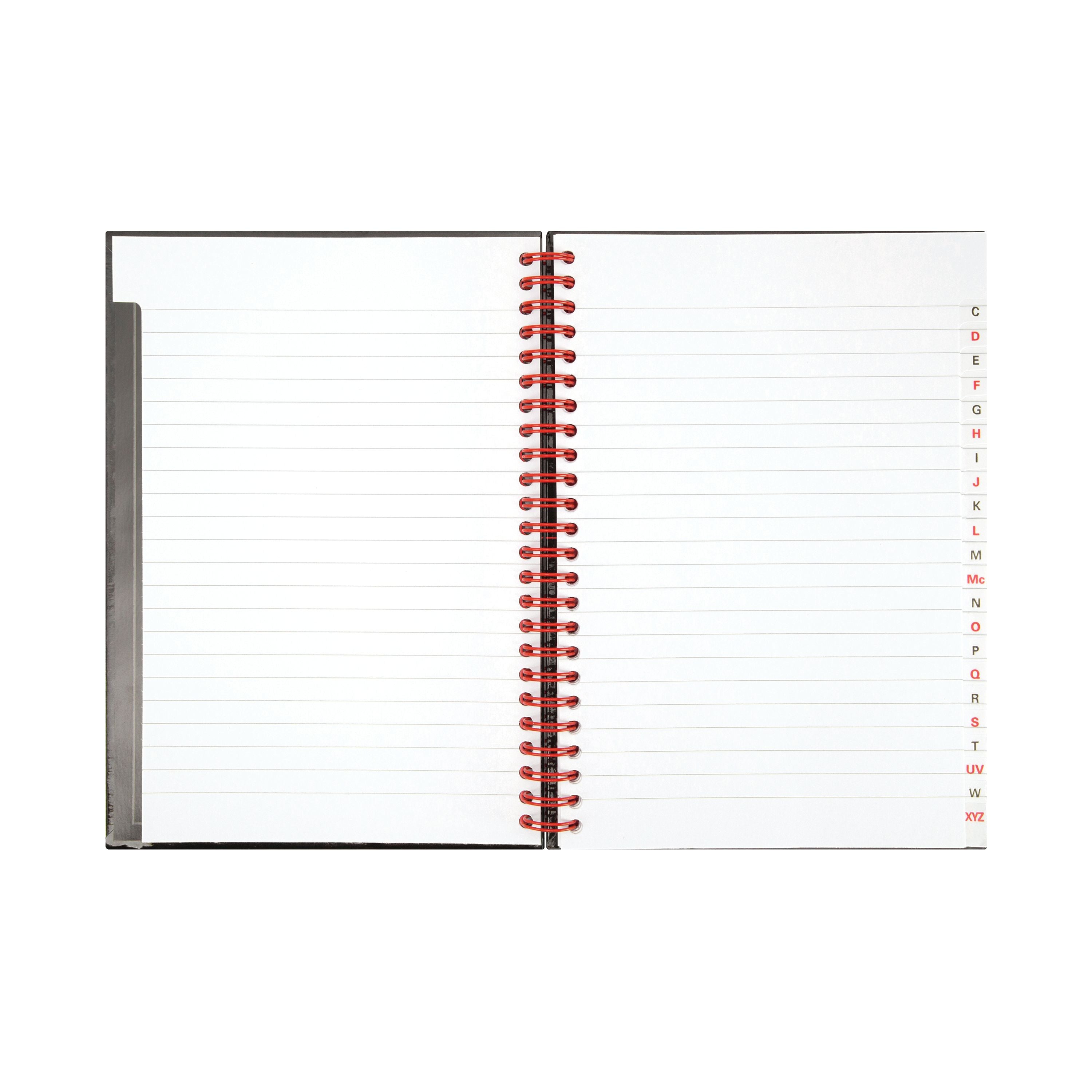 Black N Red Wirebound A-z Hardback Notebook A5 – (Pack of 5)