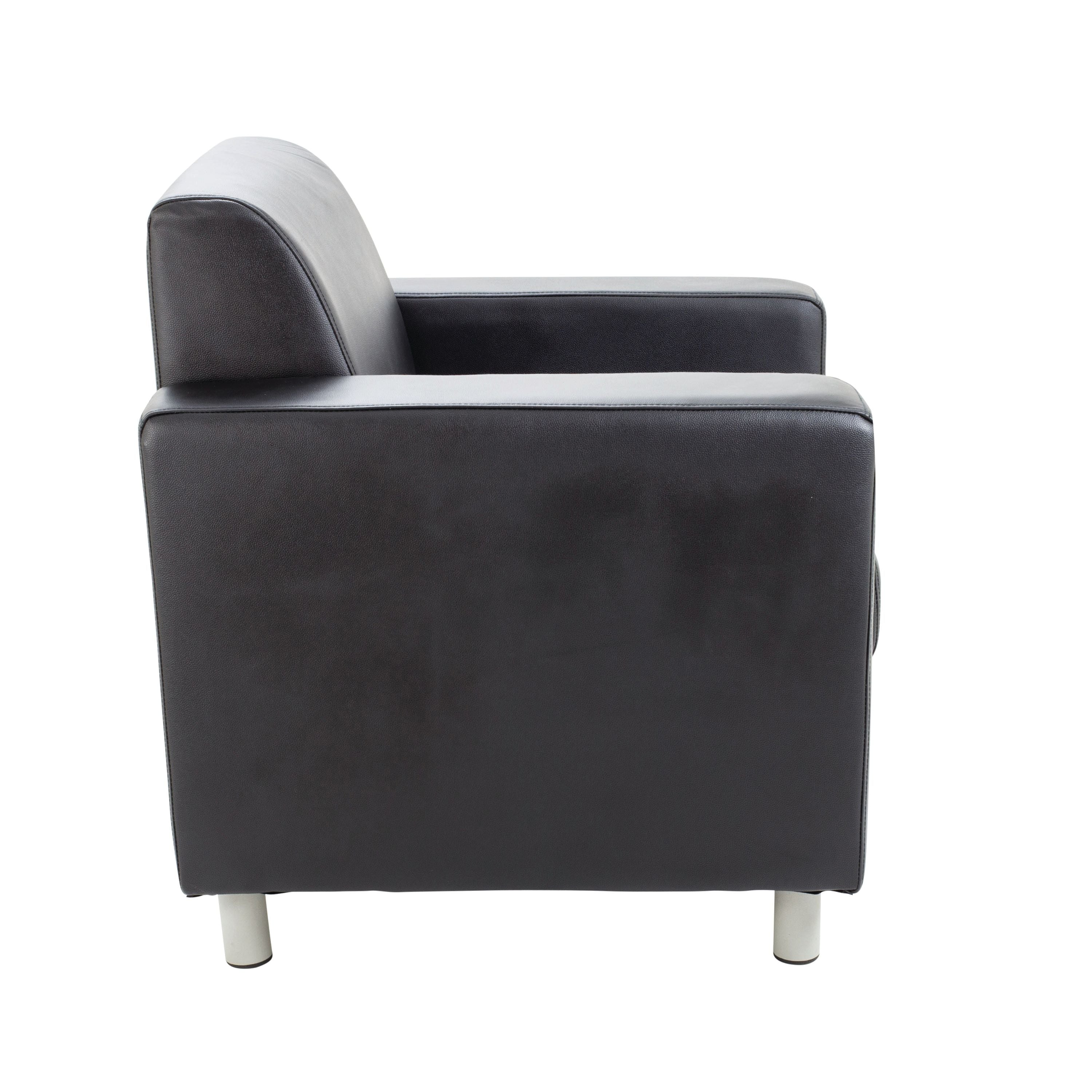Avior Executive Reception Armchair 850x790x810mm Leather Faced Black Kf03529