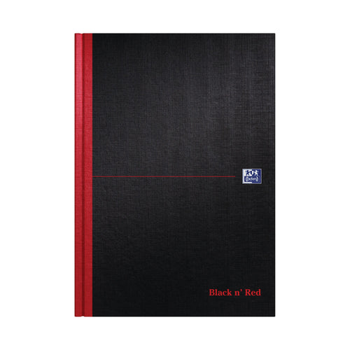 Black N Red Casebound Narrow Ruled Hardback Notebook A4 – (Pack of 5)